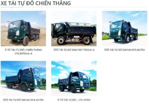 xe tải tự đổ chiến thắng